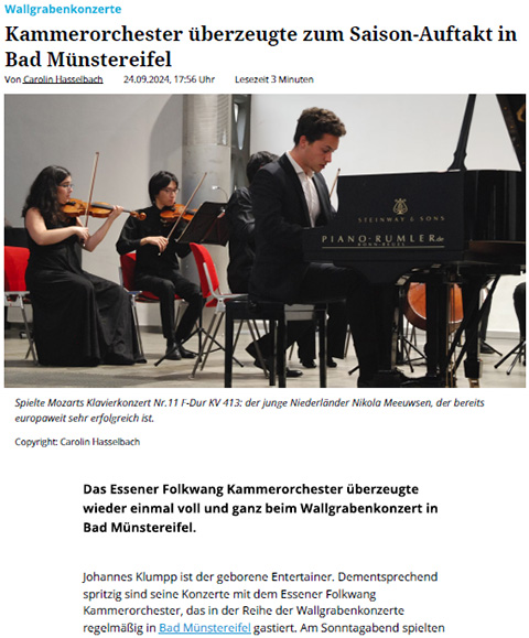 Rundschau Online 24.09.2024 Bad Münstereifel Kammerorchester überzeugte zum Saison-Auftakt