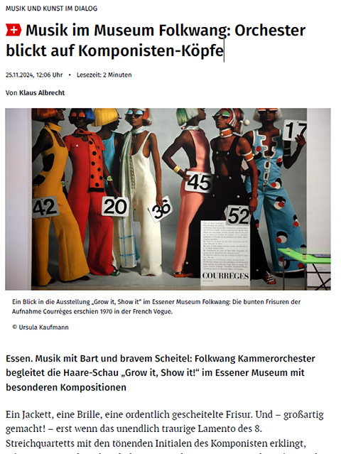 WAZ 25.11.2024 Musik im Museum Folkwang: Orchester blickt auf Komponisten-Köpfe<br />
